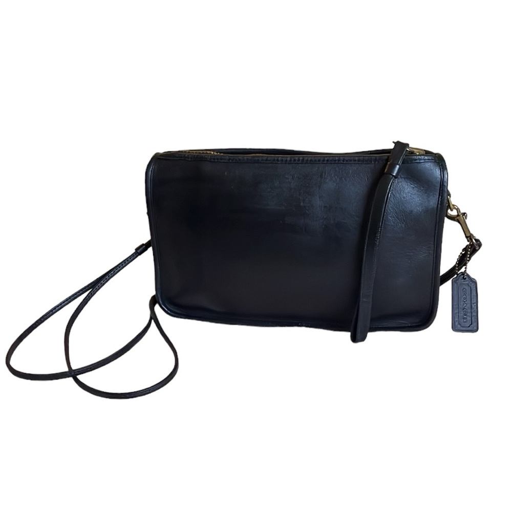 Vintage COACH Y2K Leather BONNIE CASHIN Black Purse double straps No 164-7024 - Picture 3 of 15